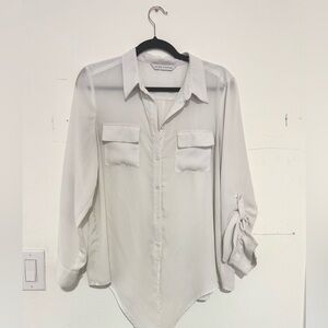 Peter Nygård white chiffon blouse M/L